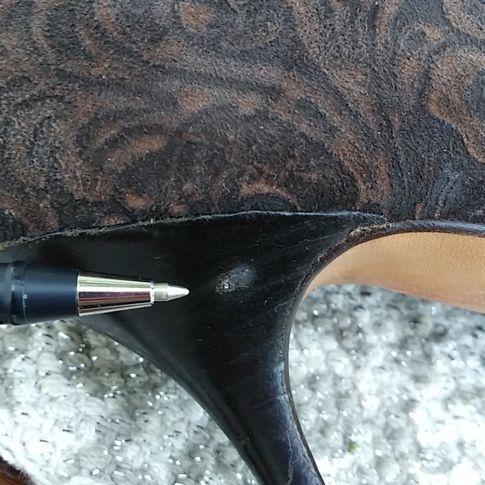 Isaac Mizrahi Paisley Cool Shooties/Booties in Brown Suede - Picture 8 of 8